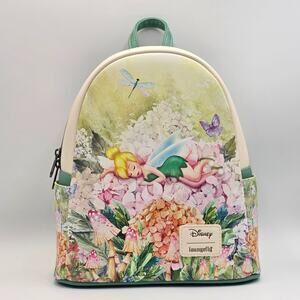 Loungefly Disney Peter Pan Tinker Bell Flowers Mini Backpack New